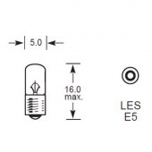 LES E5: Lilliput Edison Screw (LES) base bulbs with 5mm diameter screw base from £0.01 each